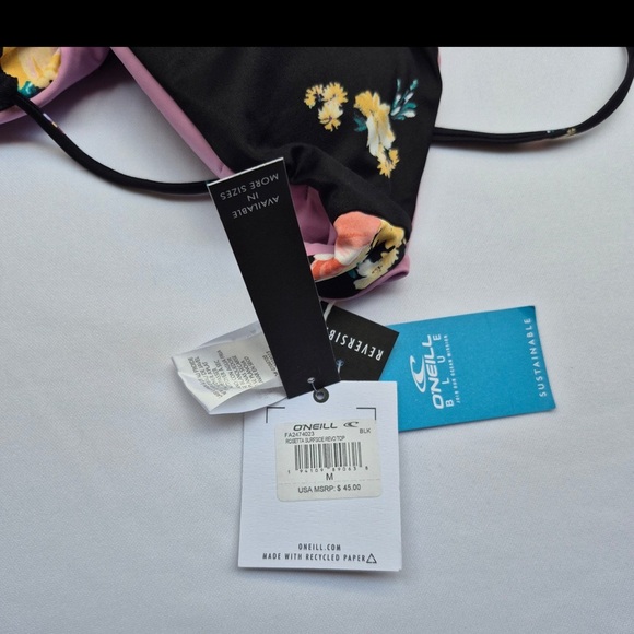 O'NEILL ROSSETA SURFSIDE REVO BIKINI TOP COLOR BLK. SIZE MEDIUM. - Picture 4 of 6